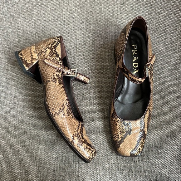 Vintage Prada python Mary Jane heels - Picture 1 of 5